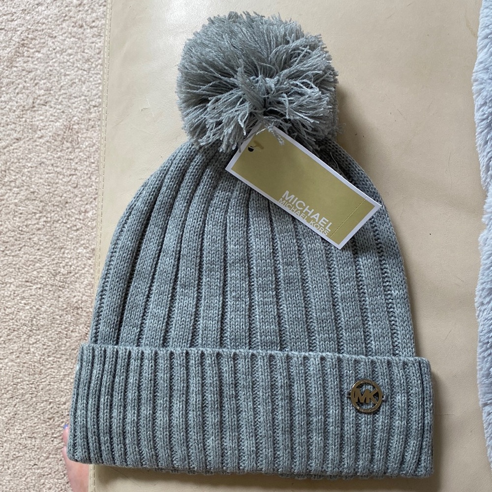 Michael Kors Silver/Gray Pom Hat